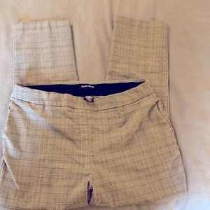 Womens cream and brown pull on slacks side XL
